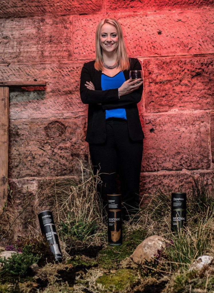 AA Stephanie Bridge with the new anCnoc peated range and living peat bog created by Pyrus flowers