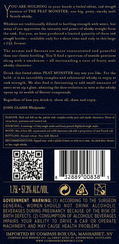 Peat Monster CS back label