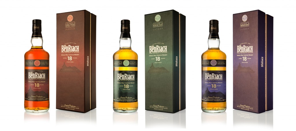 BenRiach 18YO Peated Wood Finishes Group Shot