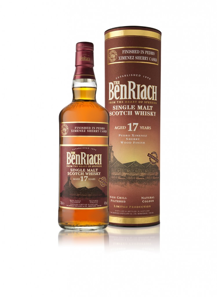 BenRiach 17YO Pedro Ximenez Finish - bottle in front of tube LR (1)