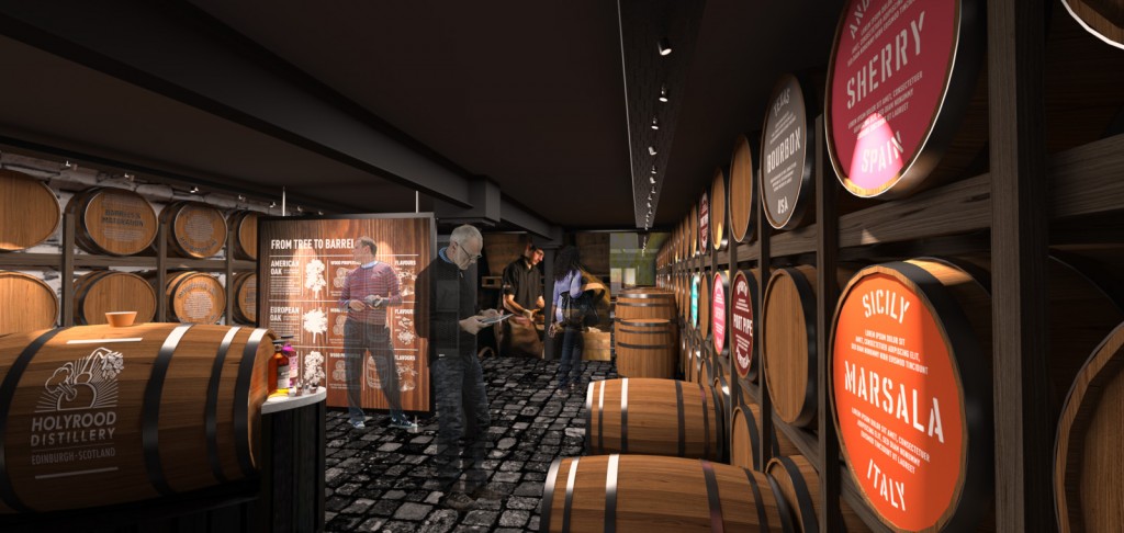 Holyrood Distillery wood and maturation room