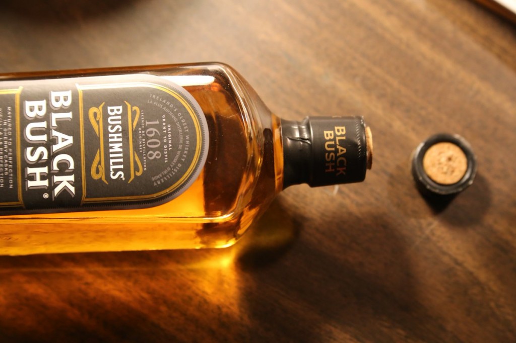 black bush irish whisky with a problem cork