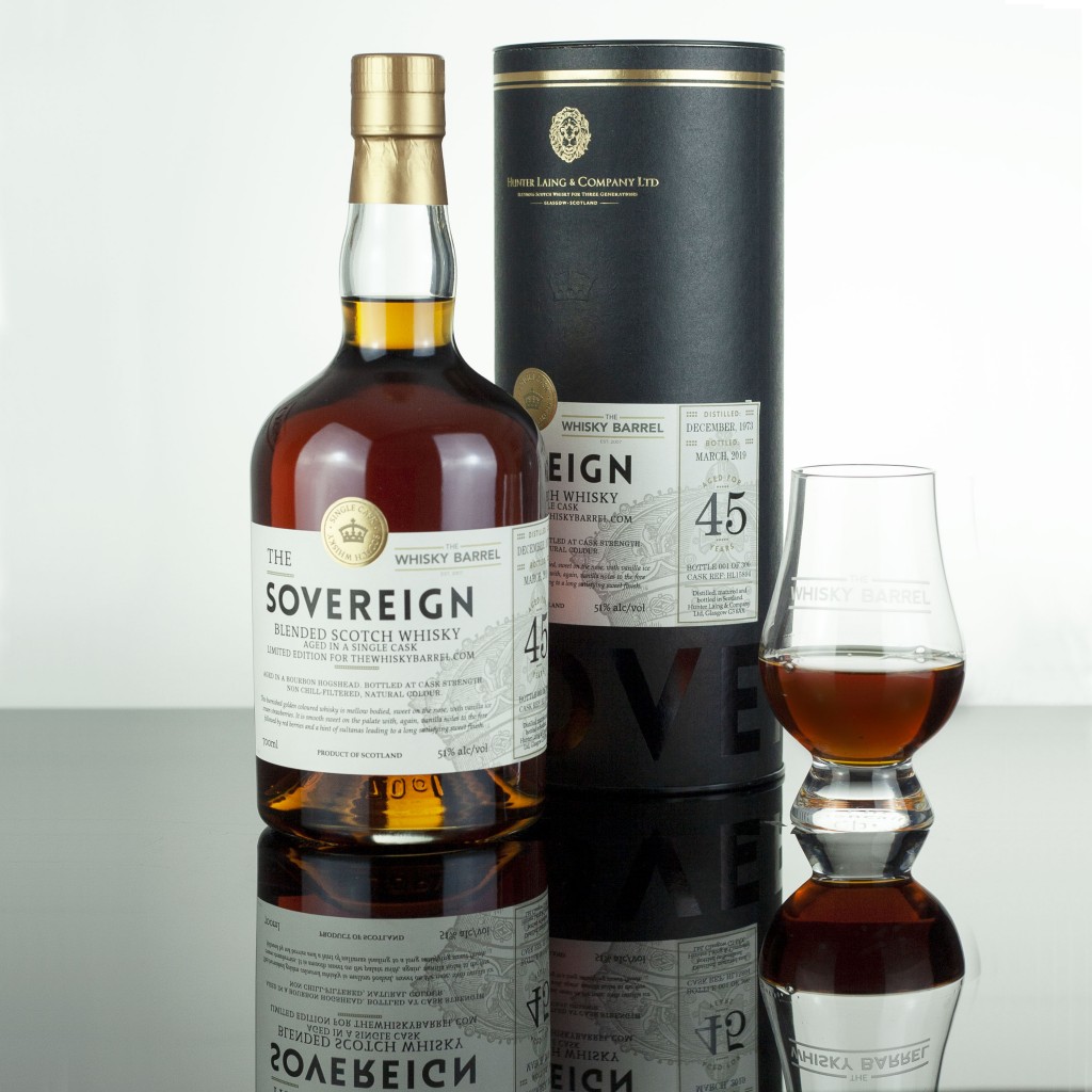 TWB_Blended Scotch 45 Year Old 1973 Sovereign Exclusive_product_and_glass